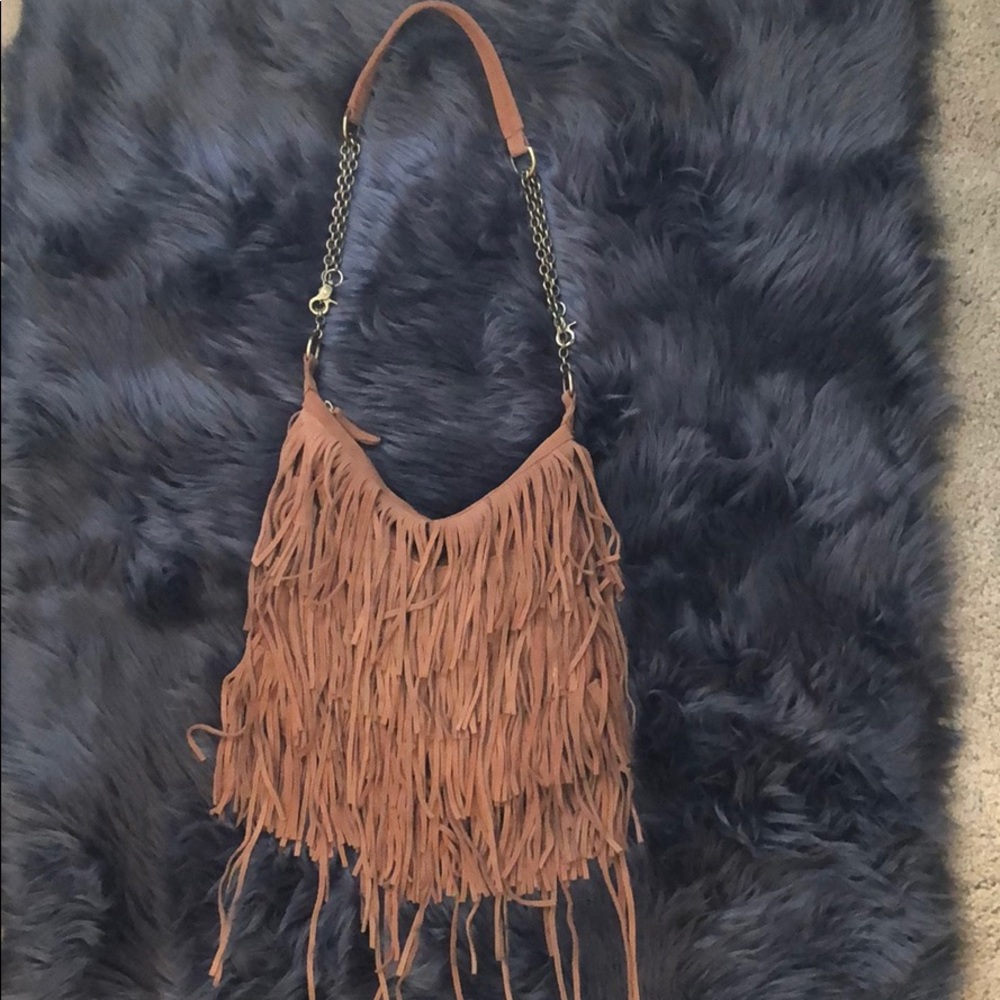 Purse suede fringe